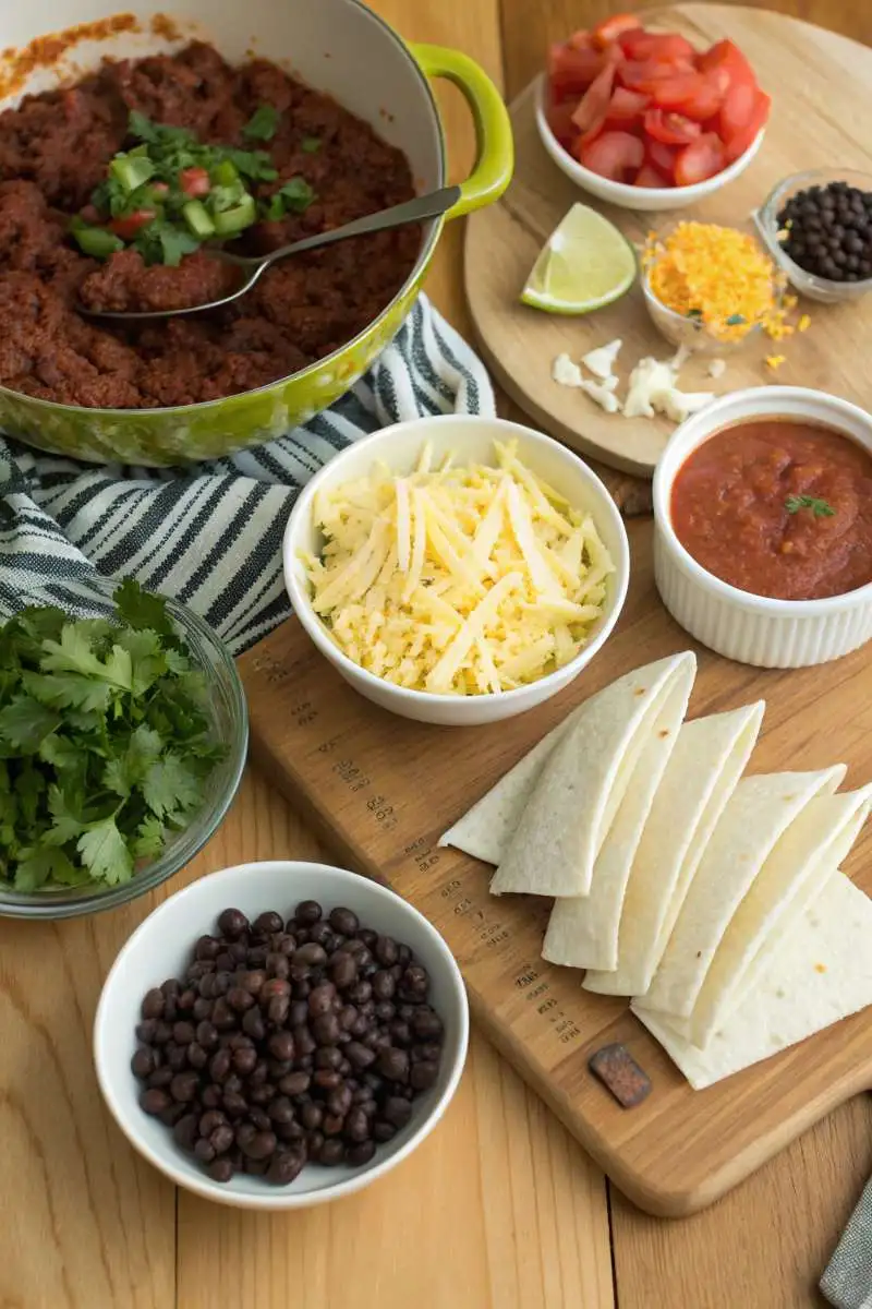 Ingredients for making Easy Baked Taco Lasagna