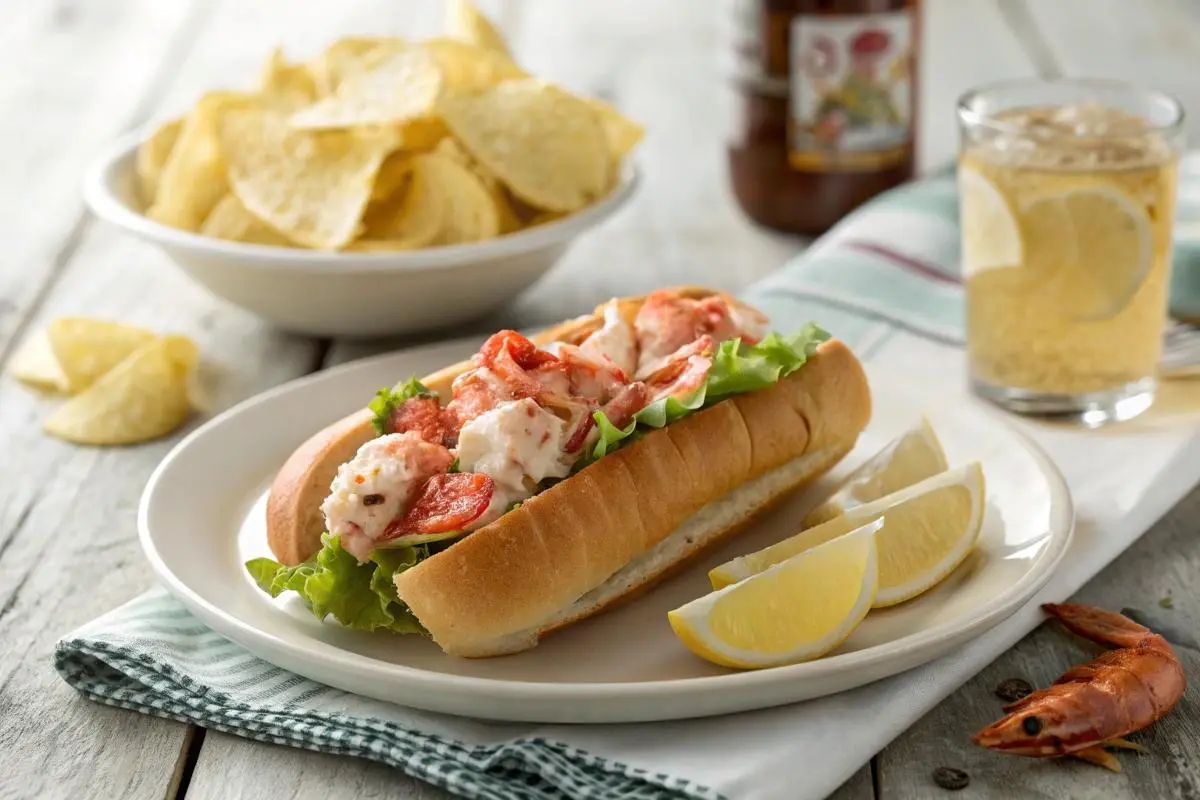 Side-by-side lobster rolls showing Maine-style with mayo and Connecticut-style with melted butter