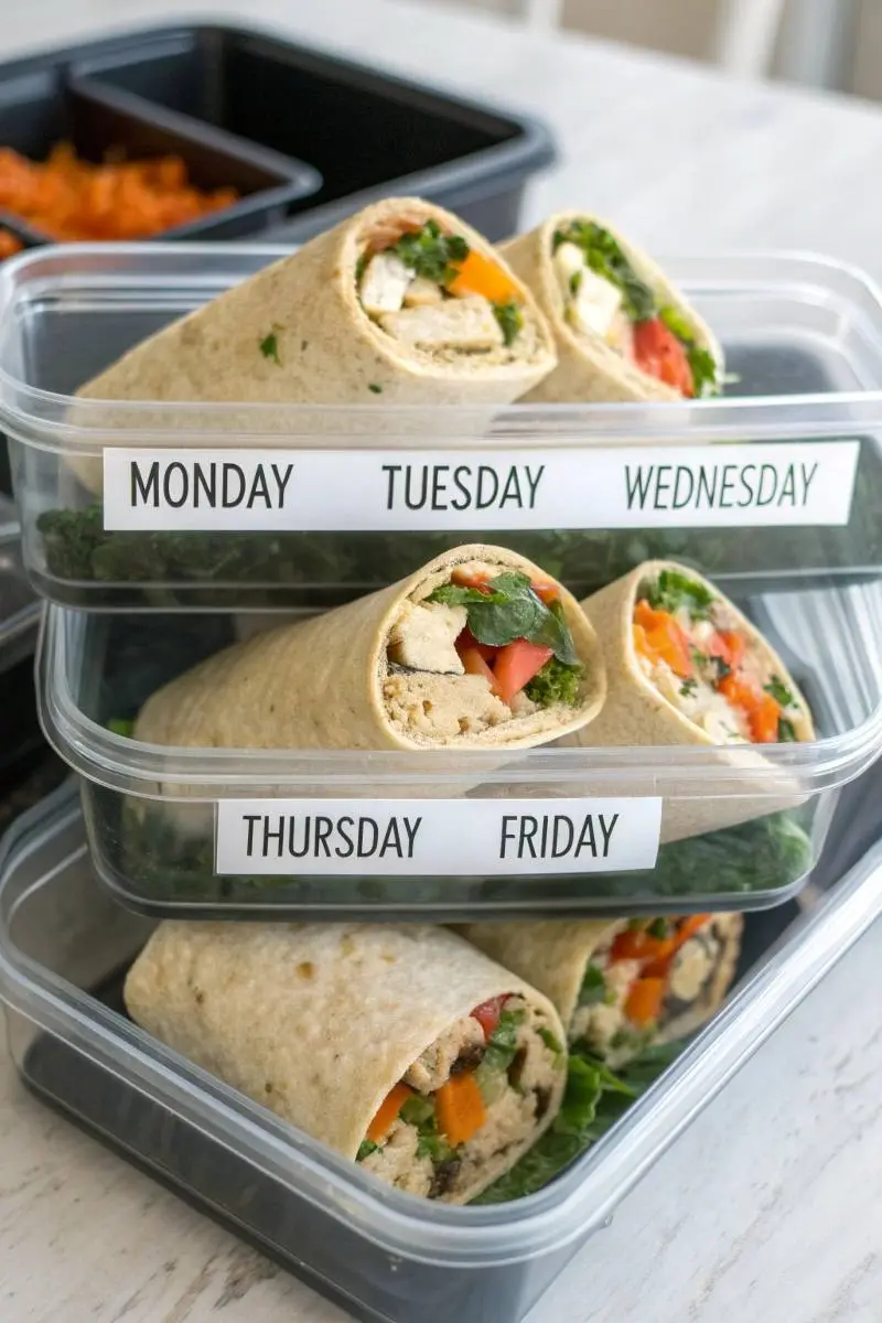 Garlic chicken wrap meal prep	